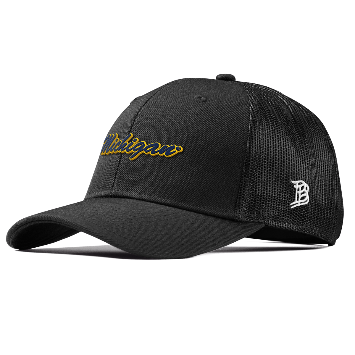 University of Michigan "Michigan Script" Curved Trucker Black
