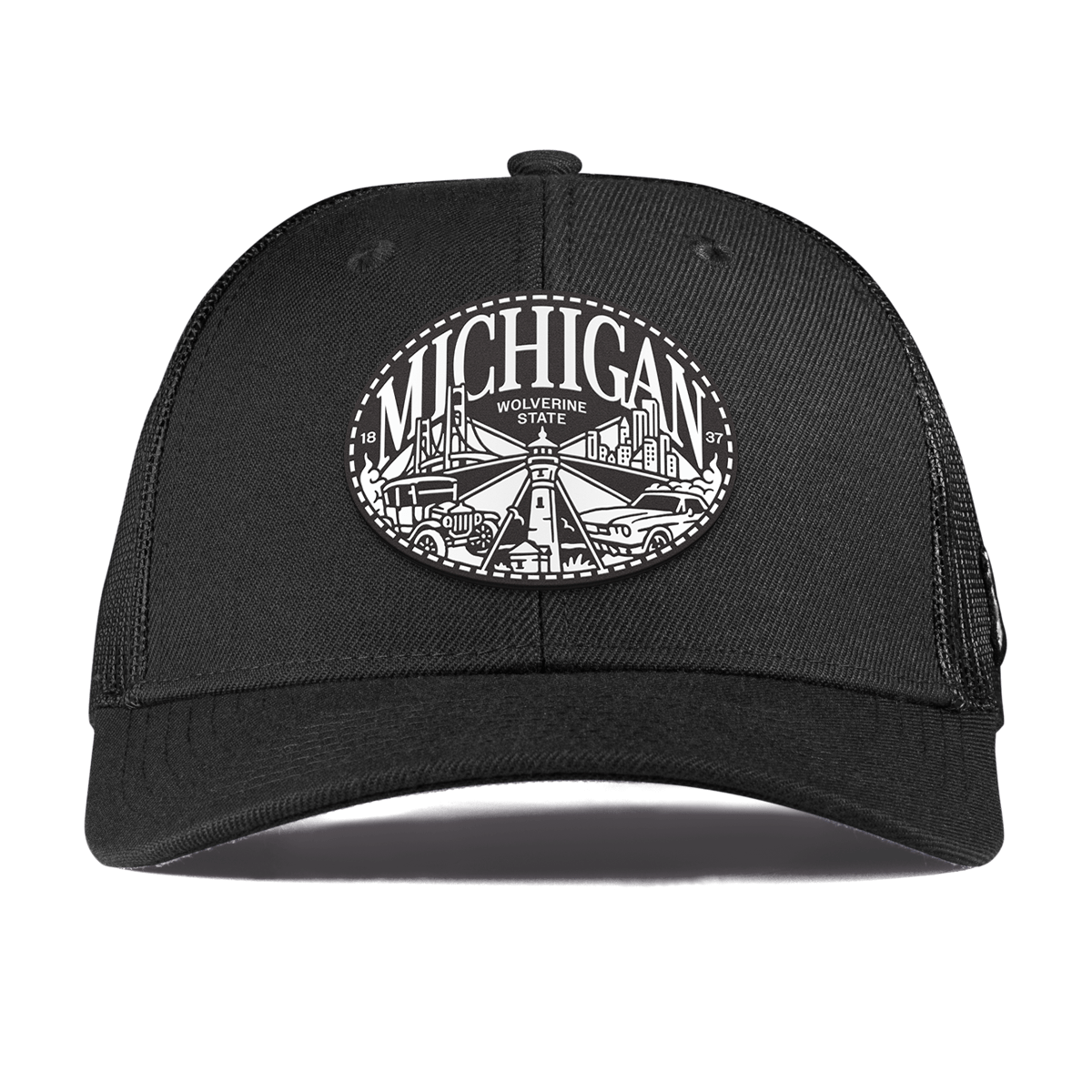 Michigan Traveler Curved Trucker Black