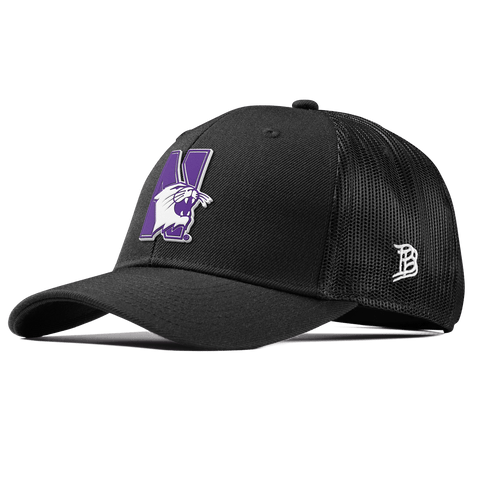 Northwestern University "Northwestern Block Logo" Curved Trucker Black