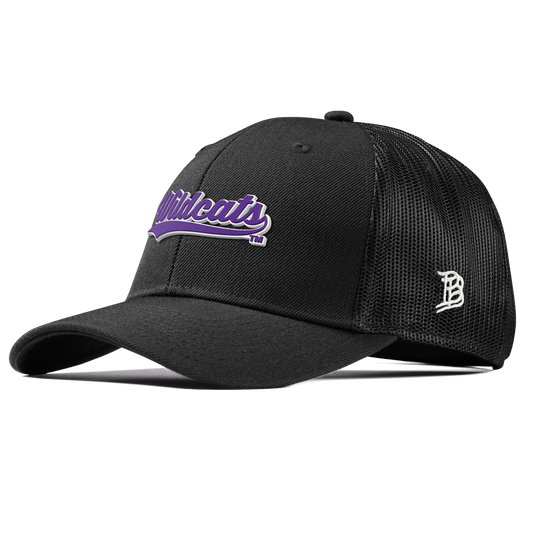 Northwestern University "Northwestern Wildcats Script" Curved Trucker Black