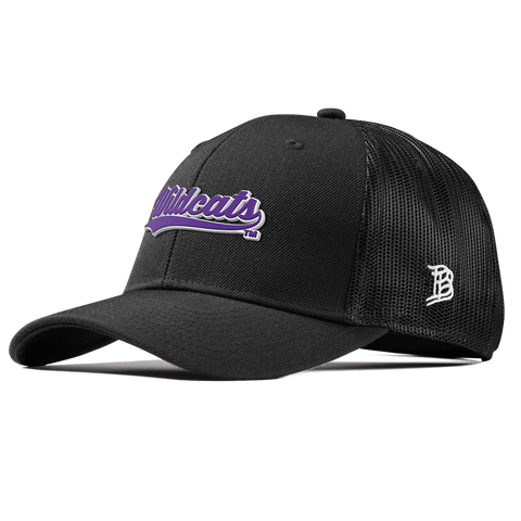 Northwestern University "Northwestern Wildcats Script" Curved Trucker Black