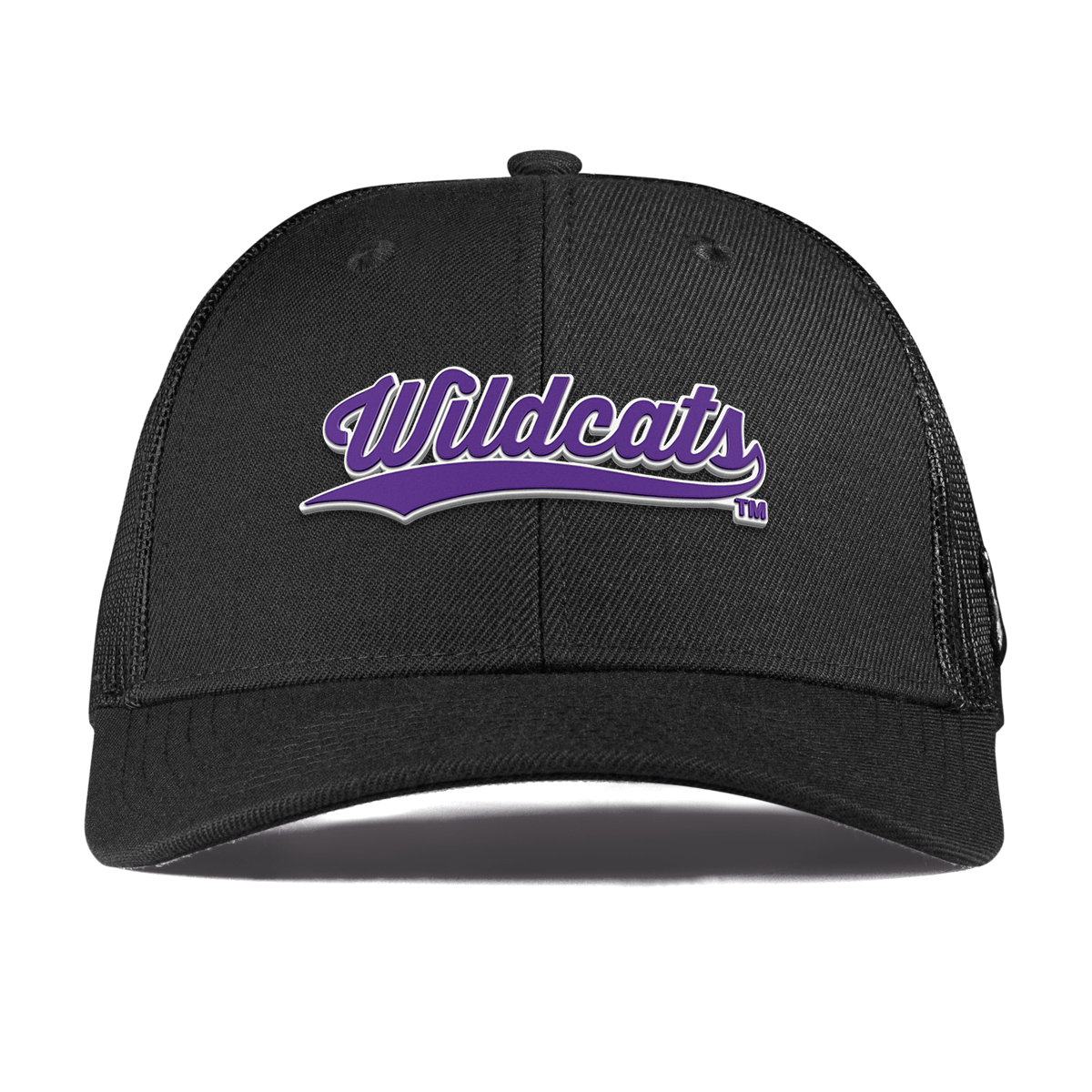 Northwestern University "Northwestern Wildcats Script" Curved Trucker Black