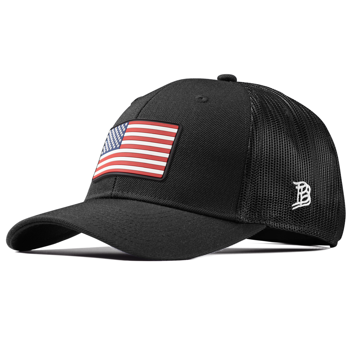 Old Glory PVC Curved Trucker Black