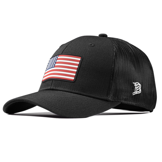 Old Glory PVC Curved Trucker Black