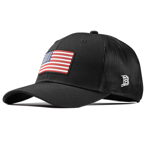 Old Glory PVC Curved Trucker Black