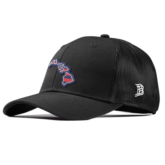 Hawaii Patriot Series Curved Trucker Black