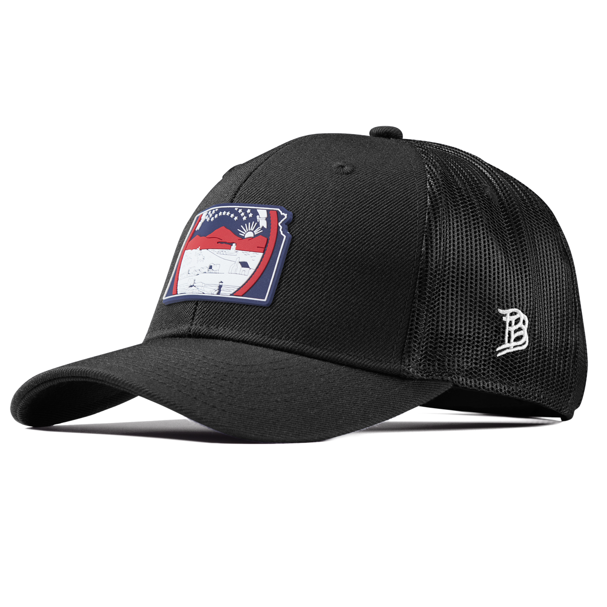 Kansas Patriot Series Curved Trucker Black