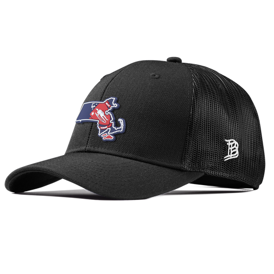 Massachusetts Patriot Series Curved Trucker Black