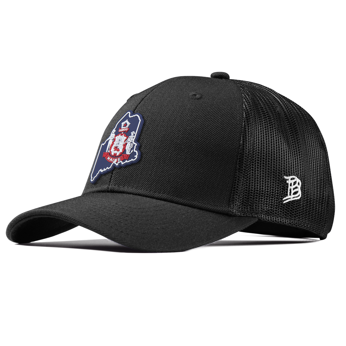 Maine Patriot Series Curved Trucker Black