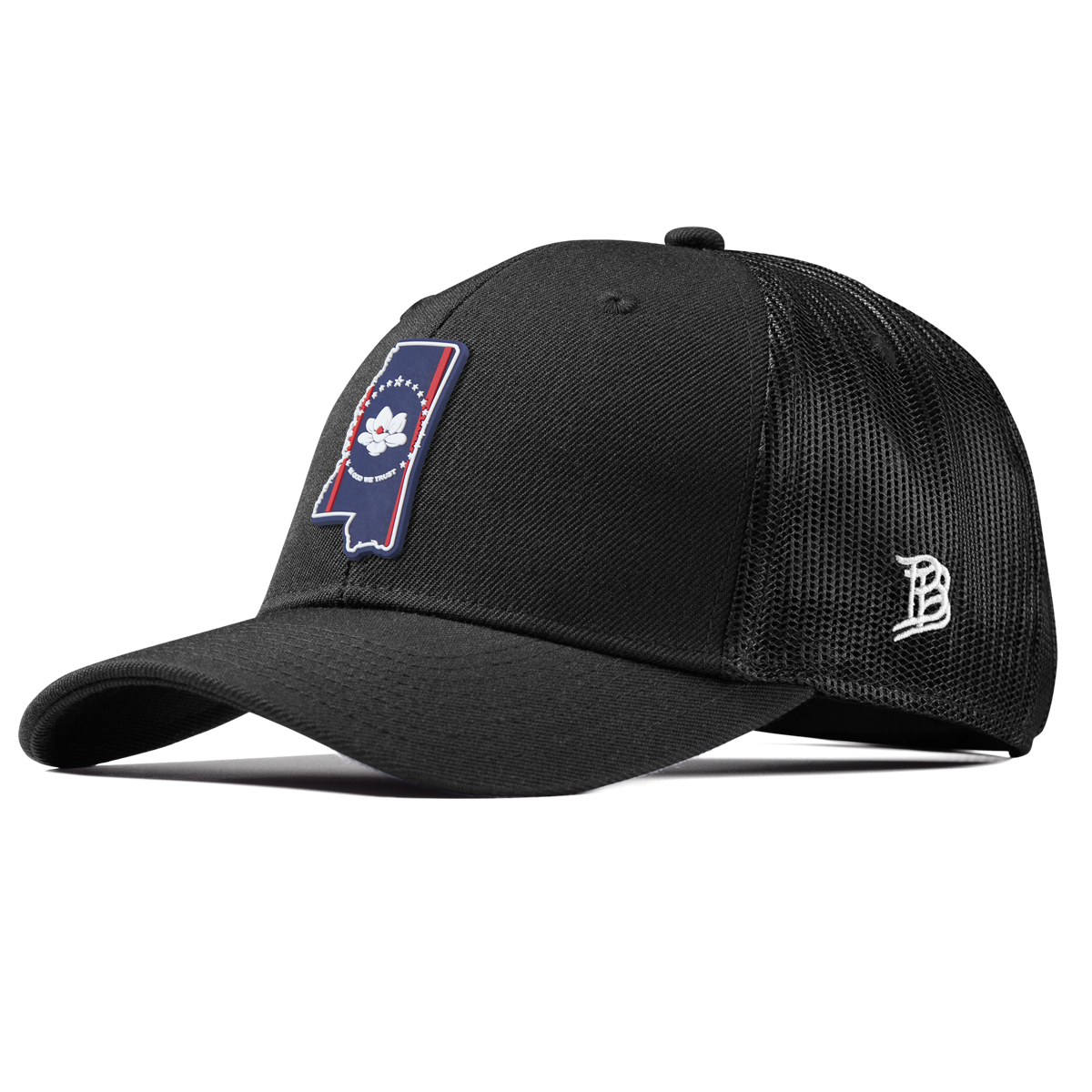 Mississippi Patriot Series Curved Trucker Black