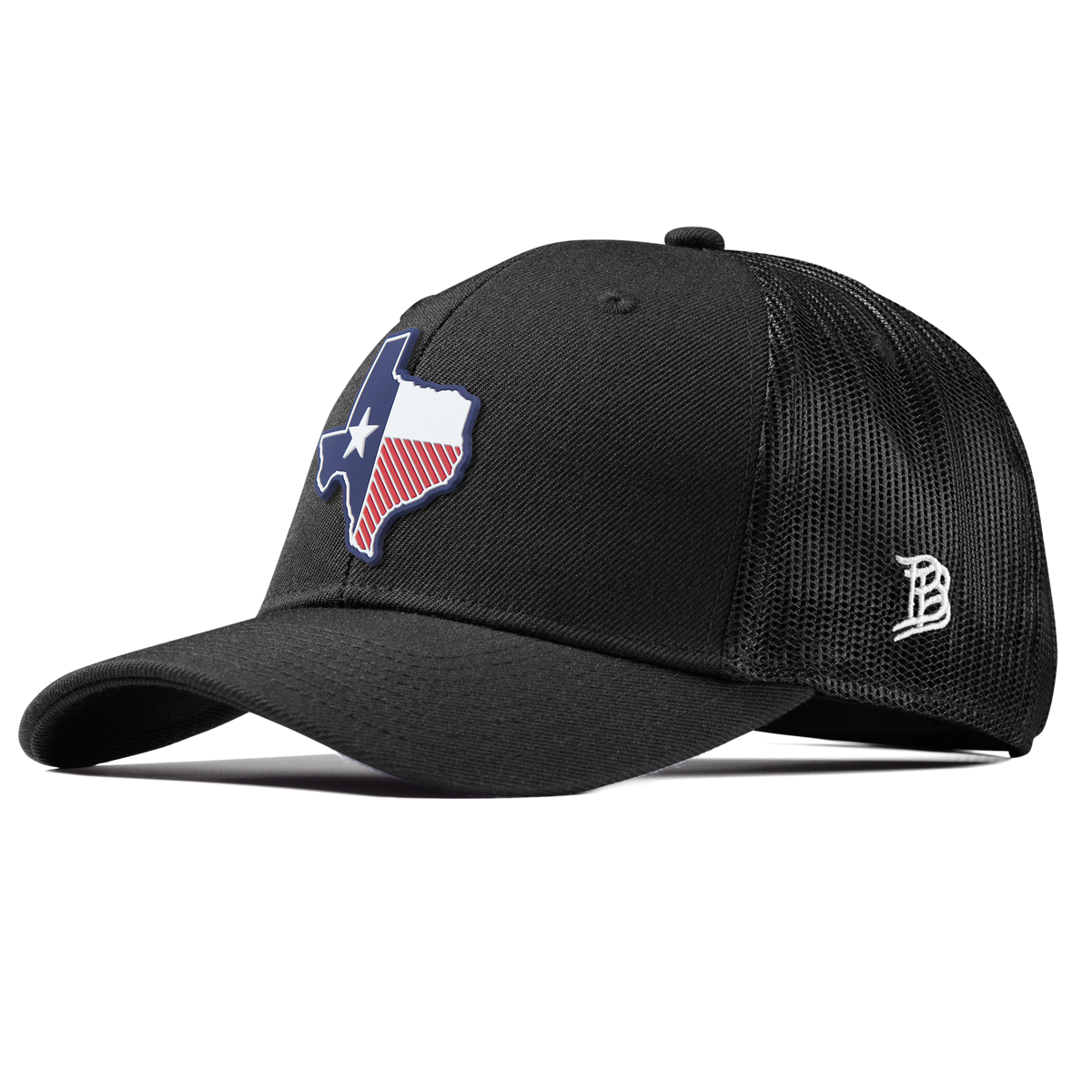 Texas Patriot Series Curved Trucker Black