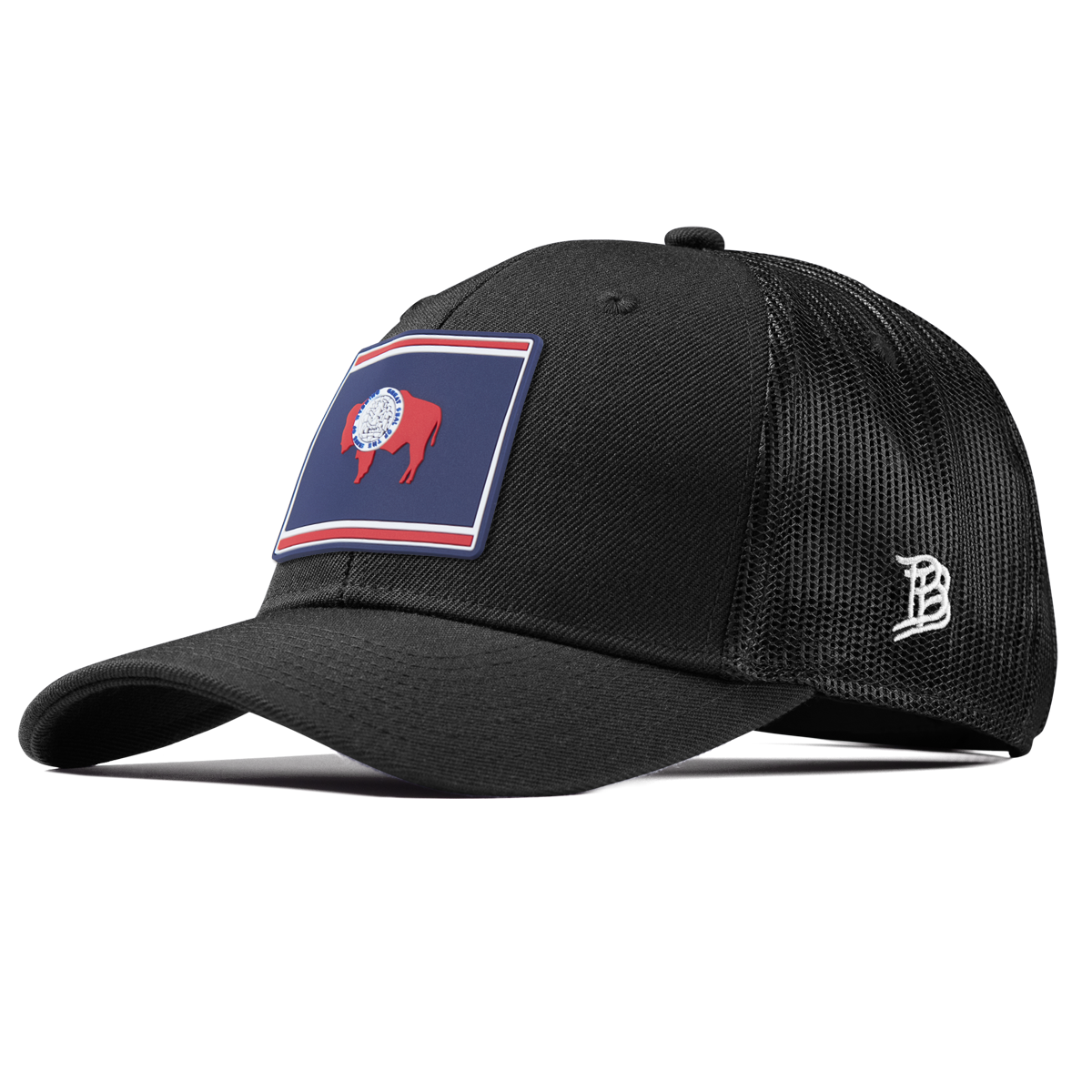 Wyoming Patriot Series Curved Trucker Black