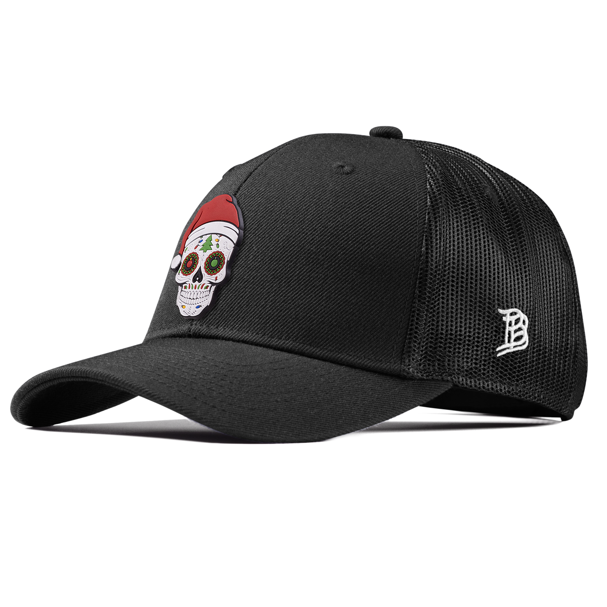 Santa Skull PVC Curved Trucker Black 