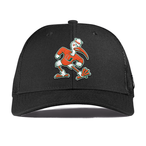 University of Miami "Sebastian the Ibis" Curved  Trucker Black