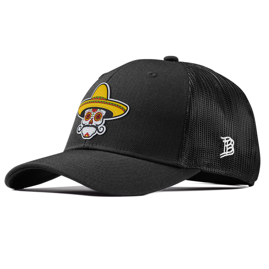 Sombrero Skull PVC Curved Trucker Black