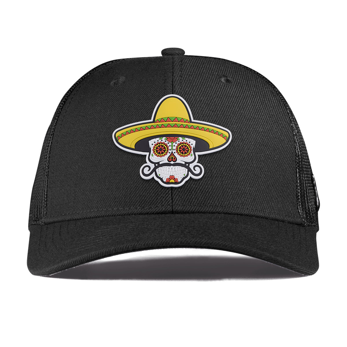 Sombrero Skull PVC Curved Trucker Black
