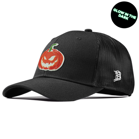 Jack-O-Lantern Glow Curved Trucker Black