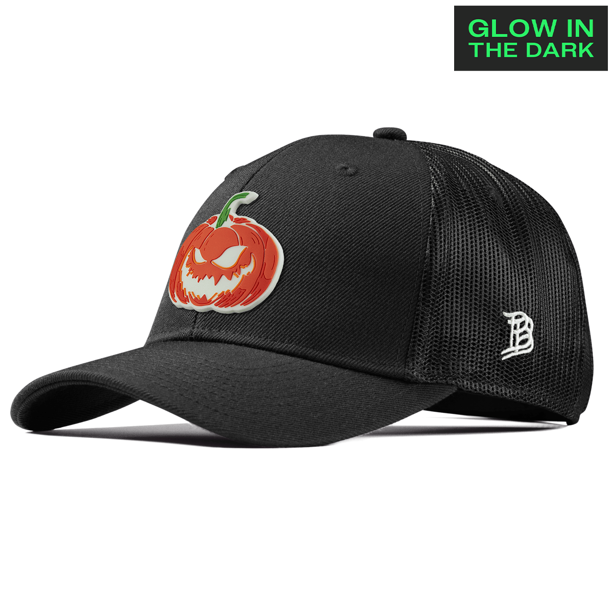Jack-O-Lantern Glow Curved Trucker Black