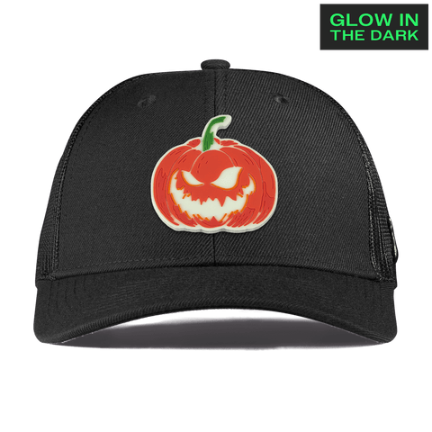 Jack-O-Lantern Glow Curved Trucker Black