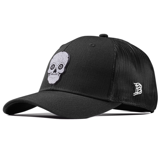 Sugar Skull PVC Curved Trucker Black