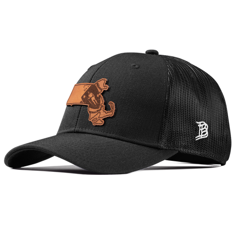 Massachusetts 6 Curved Trucker Black
