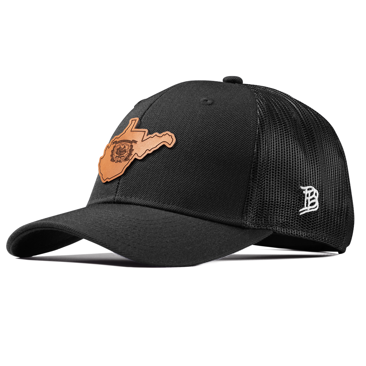 West Virginia 35 Curved Trucker Black