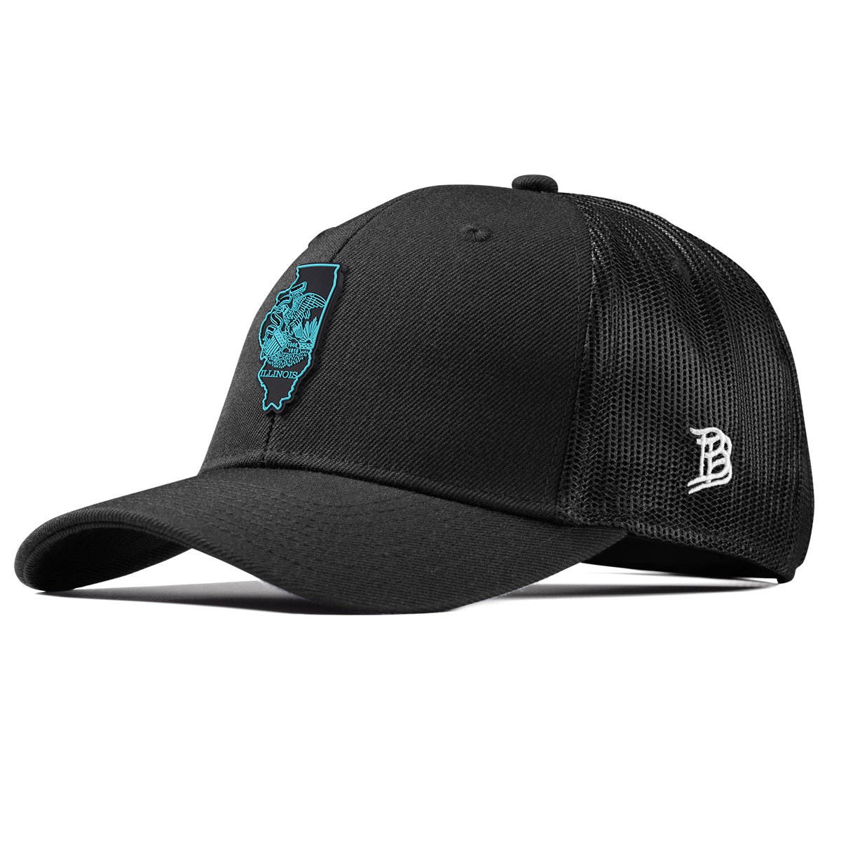 Illinois Turquoise Curved Trucker Black