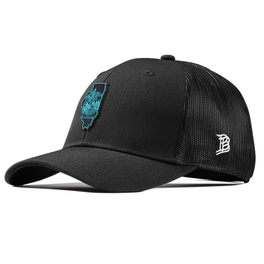 Illinois Turquoise Curved Trucker Black