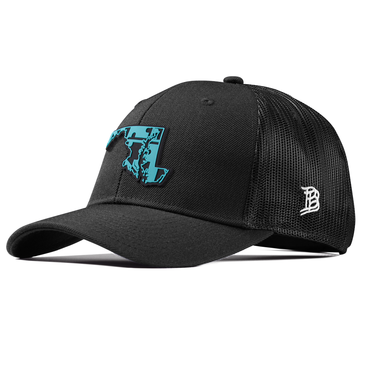 Maryland Turquoise Curved Trucker Black