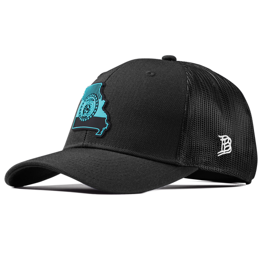 Missouri Turquoise Curved Trucker Black