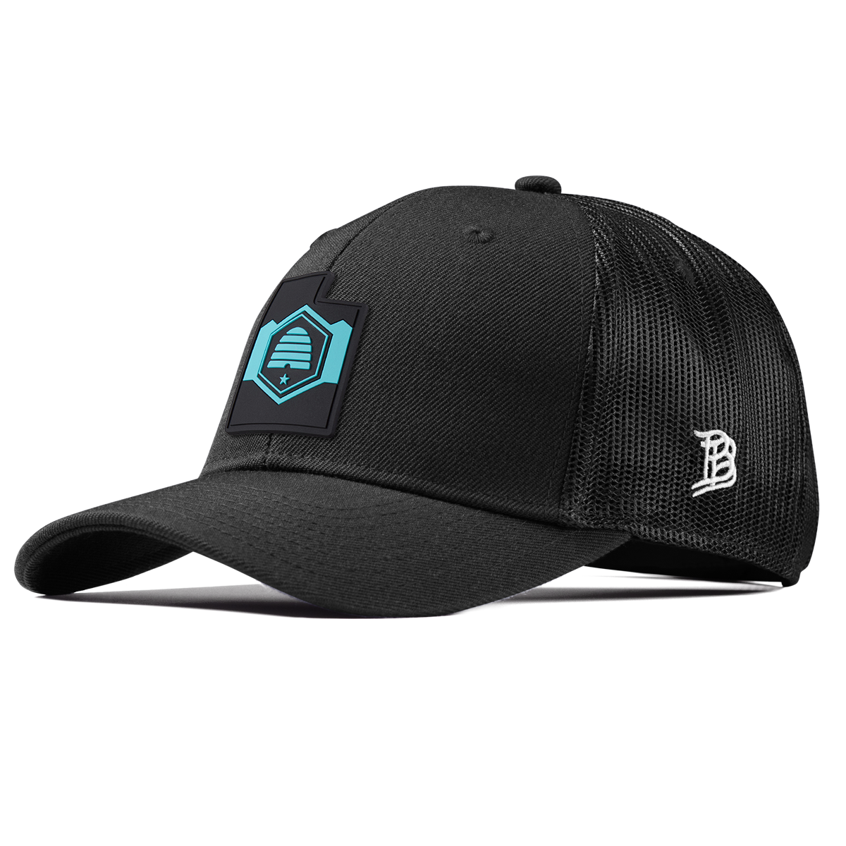 Utah Turquoise Curved Trucker Black 