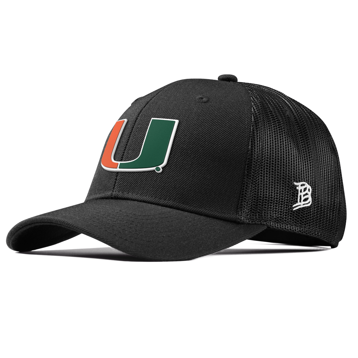 University of Miami "Miami Team Logo" Curved  Trucker Black