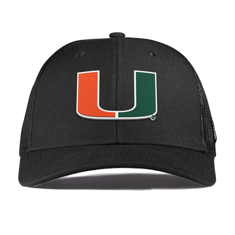 University of Miami "Miami Team Logo" Curved  Trucker Black