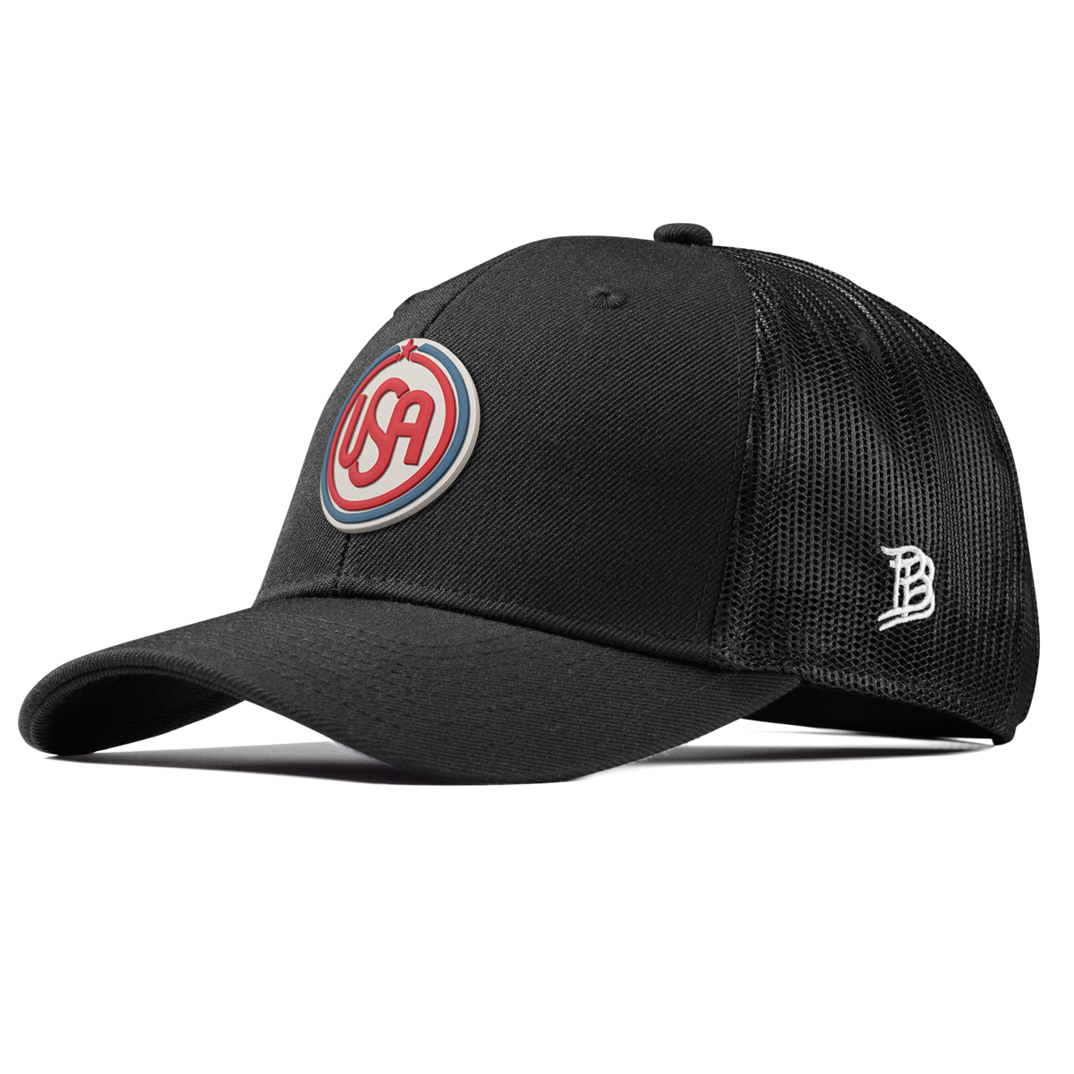 USA Icon Curved Trucker Black