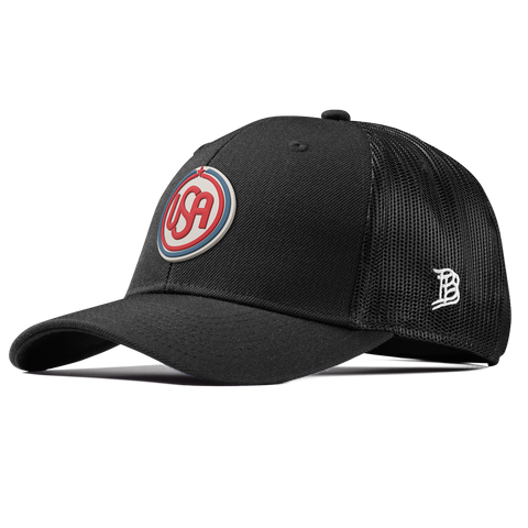 USA Icon Curved Trucker Black