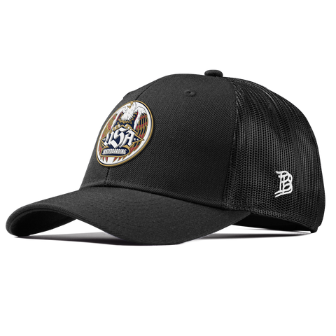 USA Skateboarding Eagle Curved Trucker Black