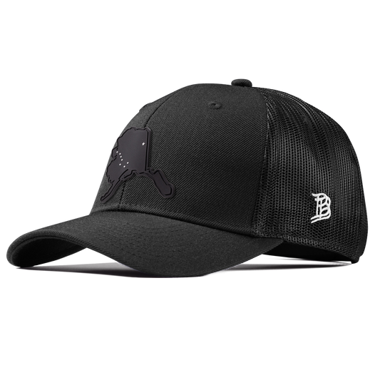 Alaska Vintage Curved Trucker  Black
