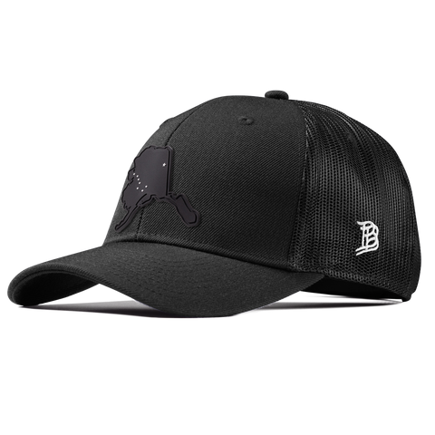Alaska Vintage Curved Trucker  Black
