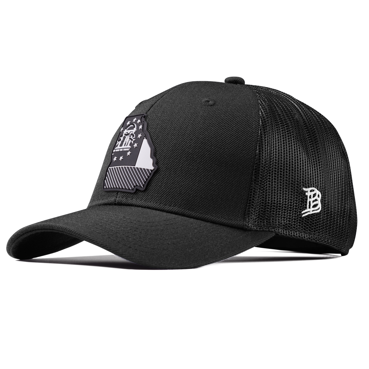 Georgia Vintage Curved Trucker  Black