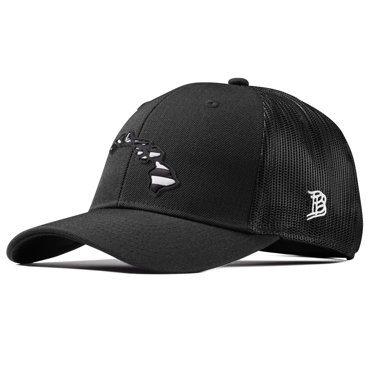 Hawaii Vintage Curved Trucker  Black