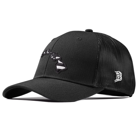 Hawaii Vintage Curved Trucker  Black