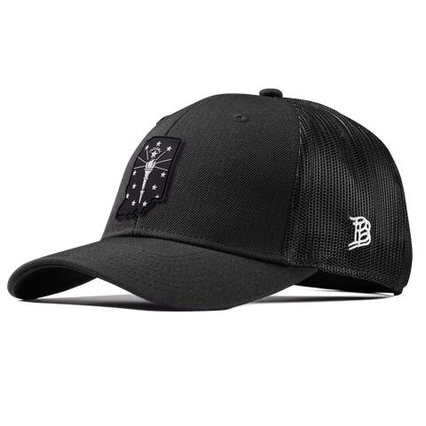 Indiana Vintage Curved Trucker  Black