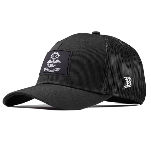 North Dakota Vintage Curved Trucker  Black
