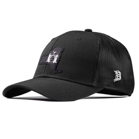 New York Vintage Curved Trucker  Black