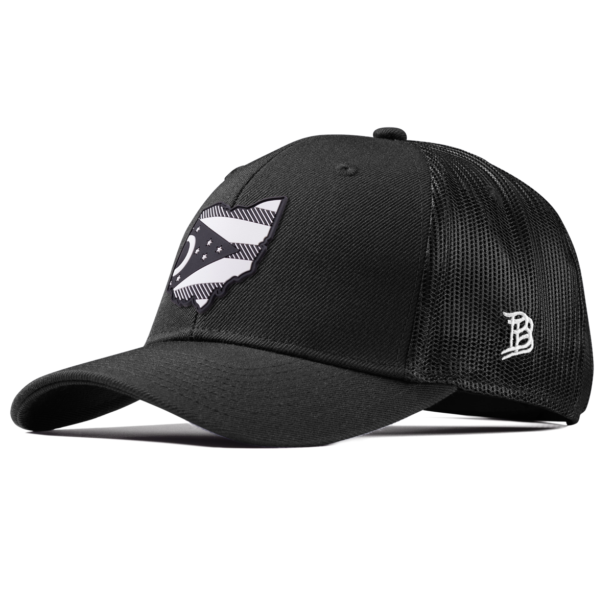 Ohio Vintage Curved Trucker  Black