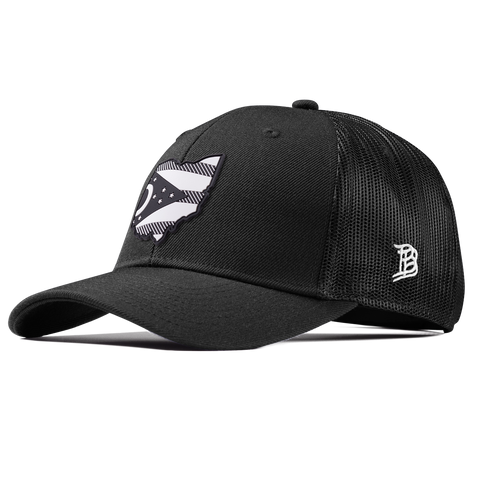 Ohio Vintage Curved Trucker  Black
