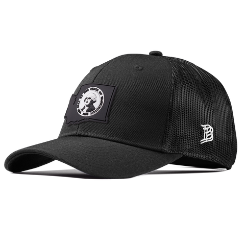 Washington Vintage Curved Trucker  Black