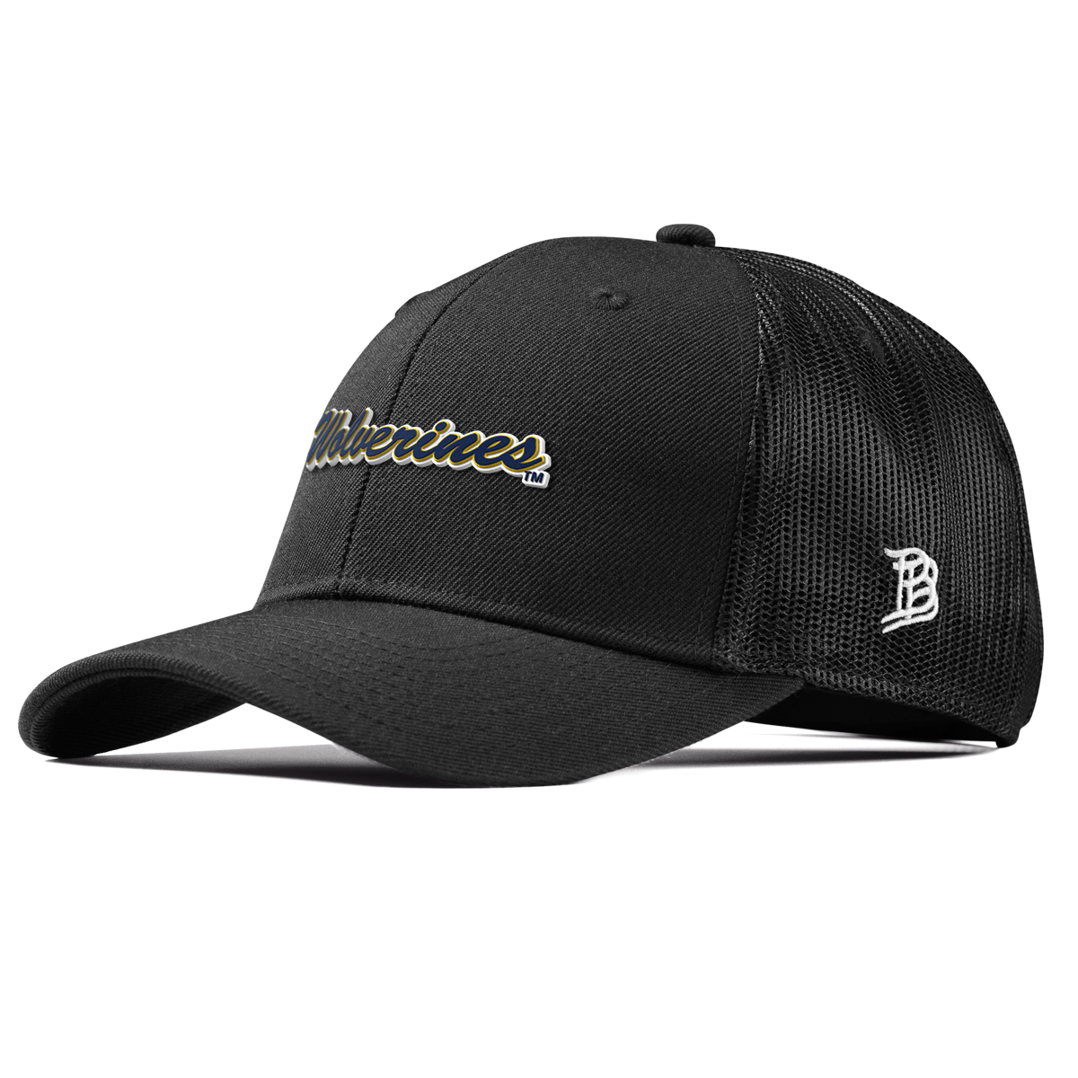 University of Michigan "Wolverines Script" Curved Trucker Black