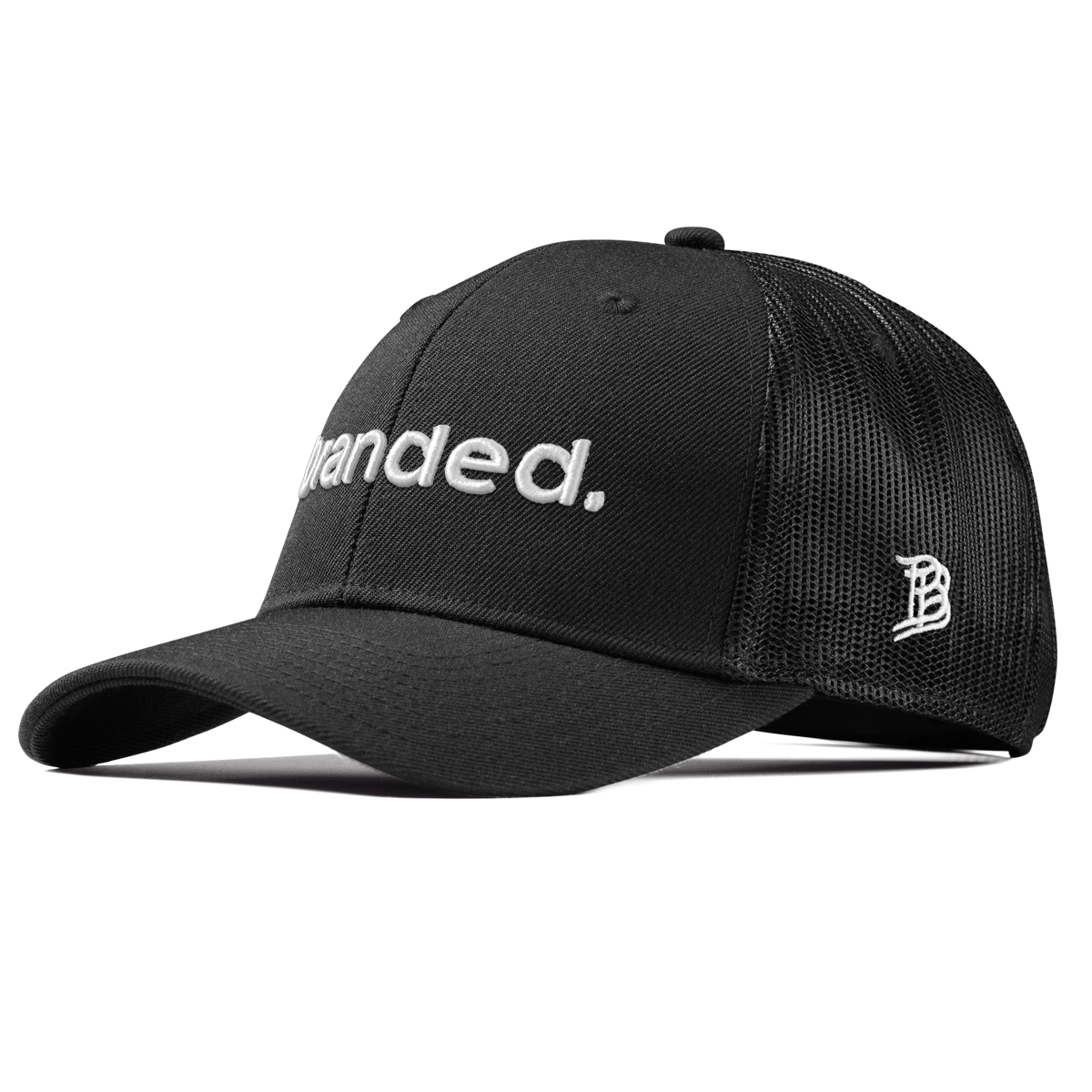 branded. Curved Trucker Black