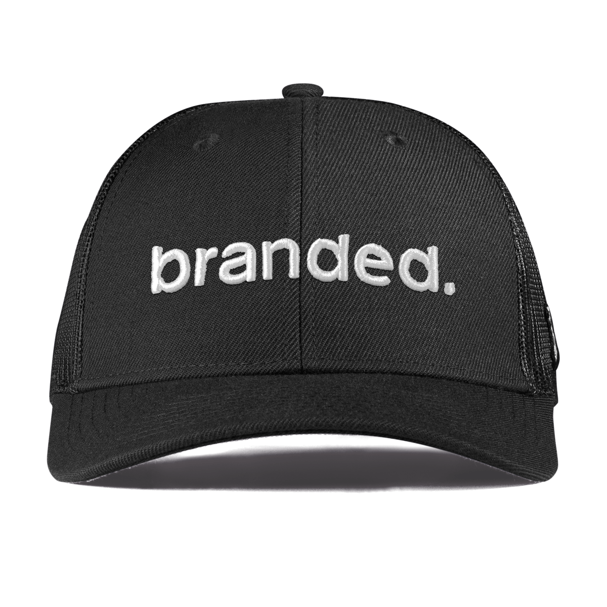 branded. Curved Trucker Black